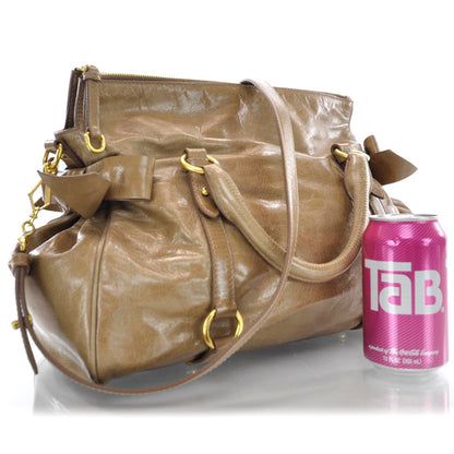 Miu Miu Leather Vitello Lux Bow Bag 3 of 10