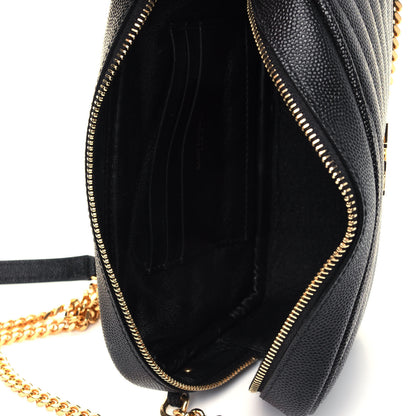 Saint Laurent Grain De Poudre Matelasse Monogram Mini Lou Camera Bag Black 4 of 4