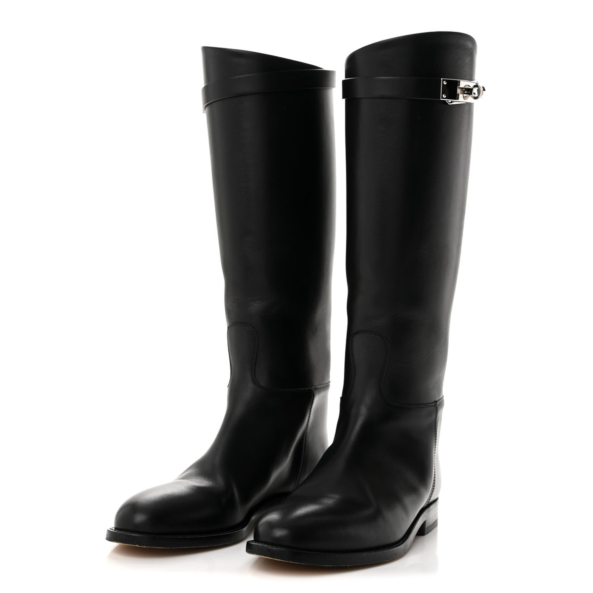 Hermes Box Kelly Jumping Boots 36 Black 3 of 11