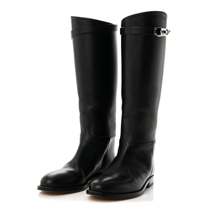 Hermes Box Kelly Jumping Boots 36 Black 3 of 11