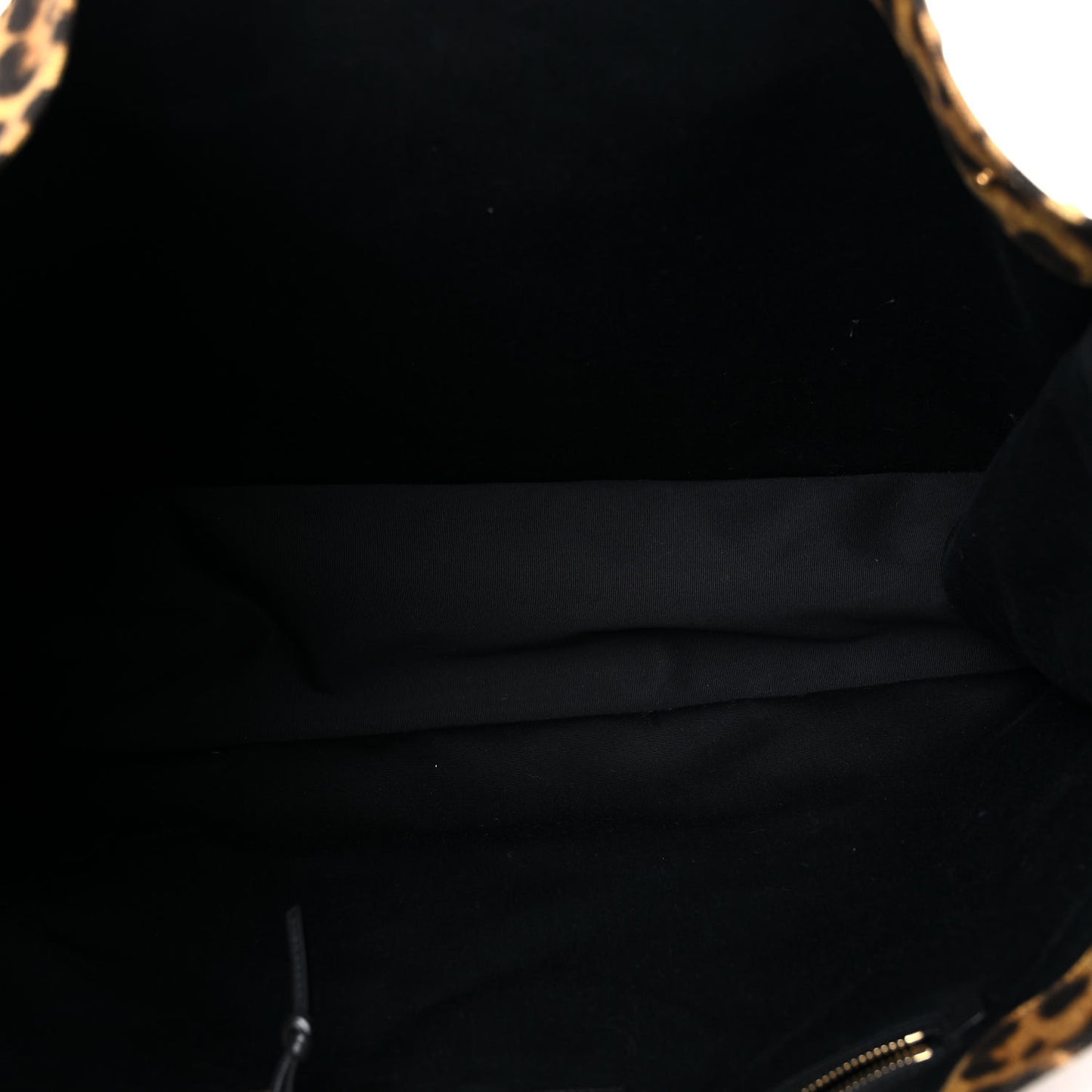 Canvas Calfskin Leopard Print Rive Gauche Noe Tote Natural Black