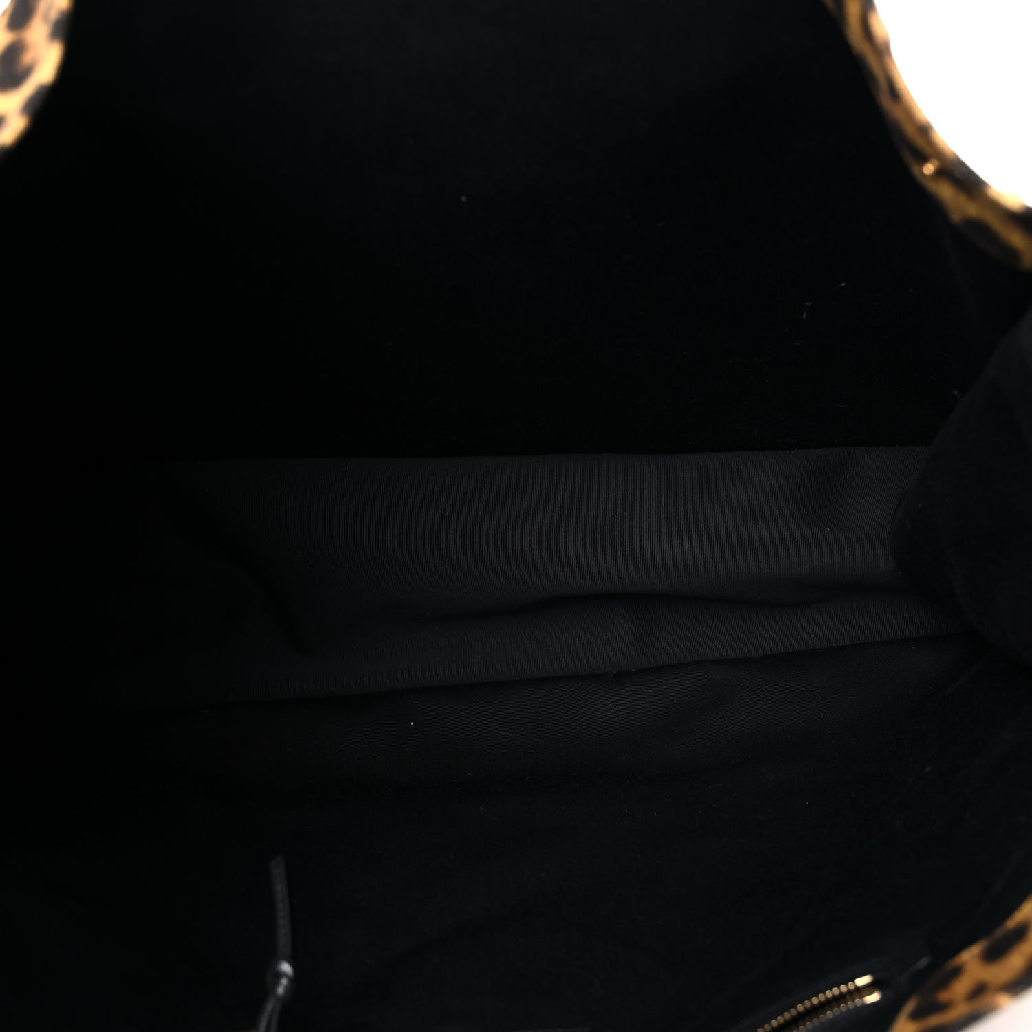Saint Laurent Canvas Calfskin Leopard Print Rive Gauche Noe Tote Natural Black 5 of 13