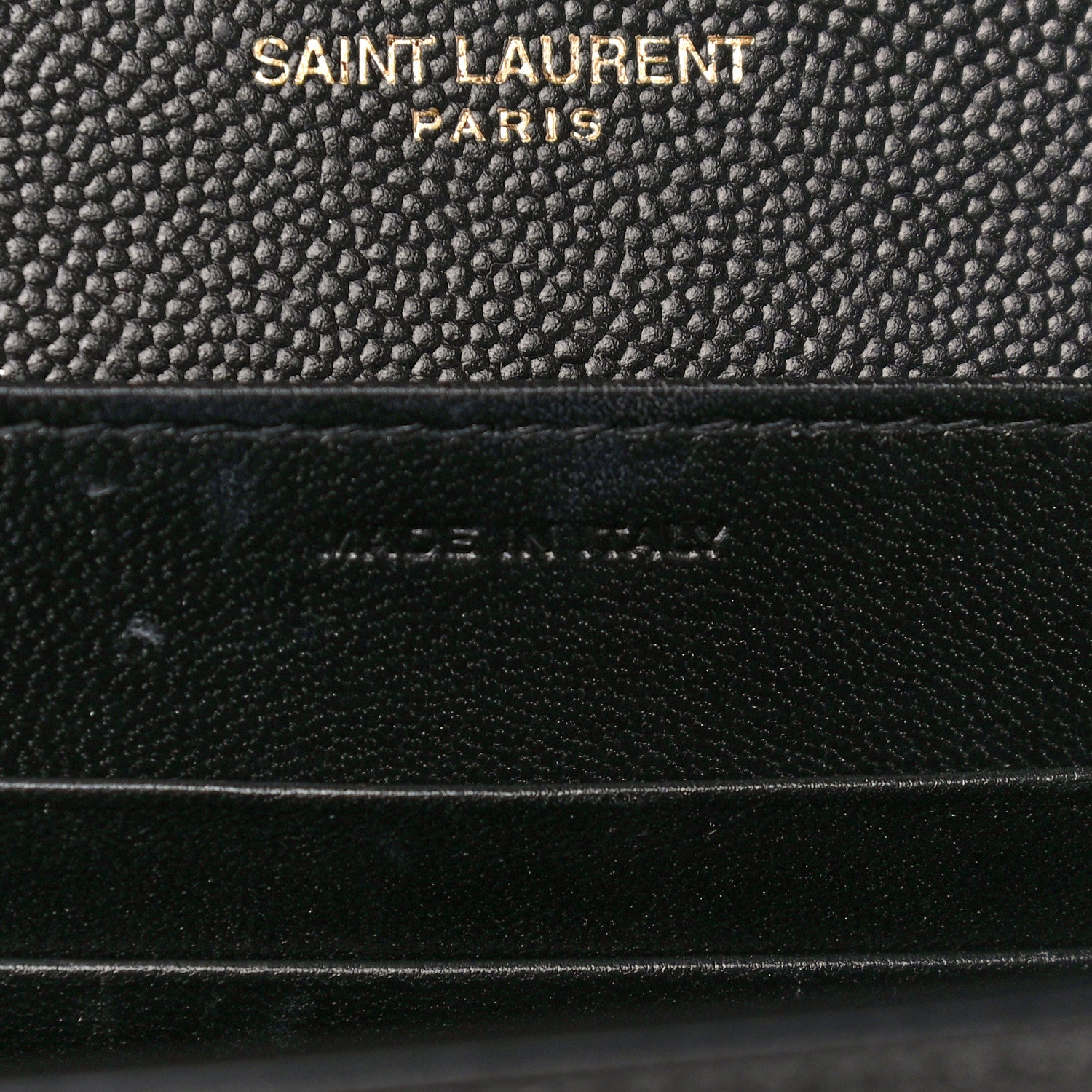 Saint Laurent Grain De Poudre Monogram Cassandra Chain Wallet Black 7 of 11