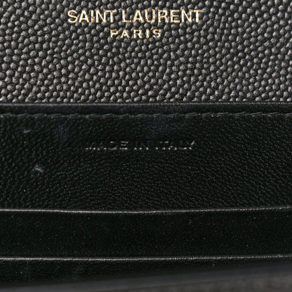 Saint Laurent Grain De Poudre Monogram Cassandra Chain Wallet Black 7 of 11