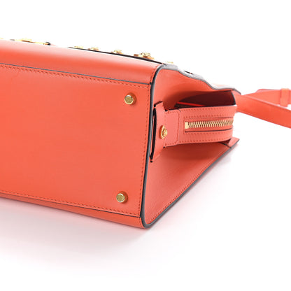Versace Calfskin Large Medusa Stud Tribute Tote Orange 8 of 8