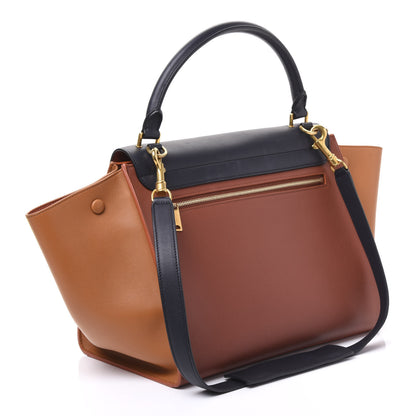 Celine Smooth Calfskin Medium Tri-Color Trapeze Navy 2 of 10