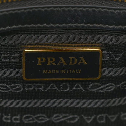Prada Jacquard Saffiano Triangolo Symbole Embroidered Small Tote Black Corda 6 of 10