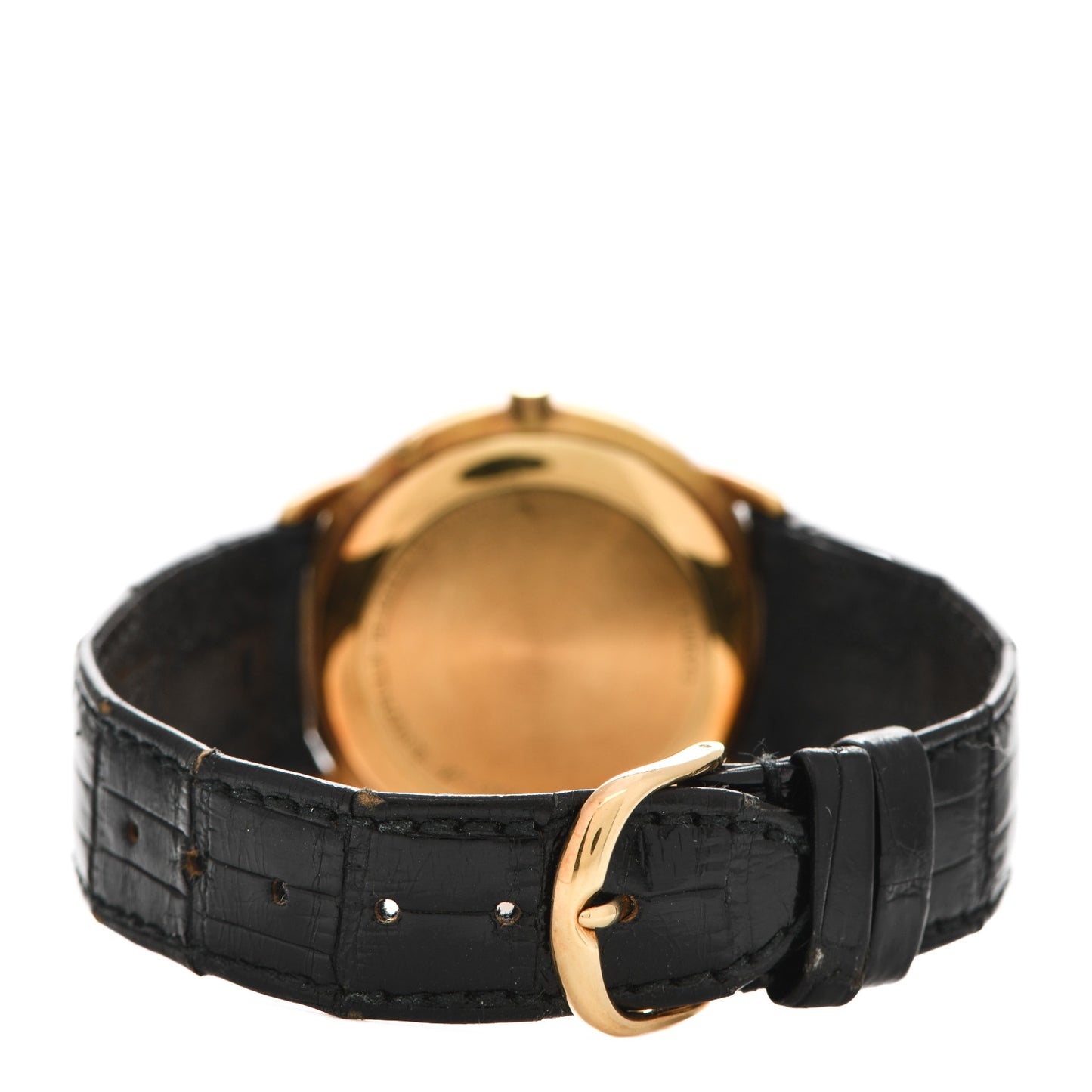18K Yellow Gold Alligator 36mm Quantieme Perpetual Calendar Automatic Watch 25657BA