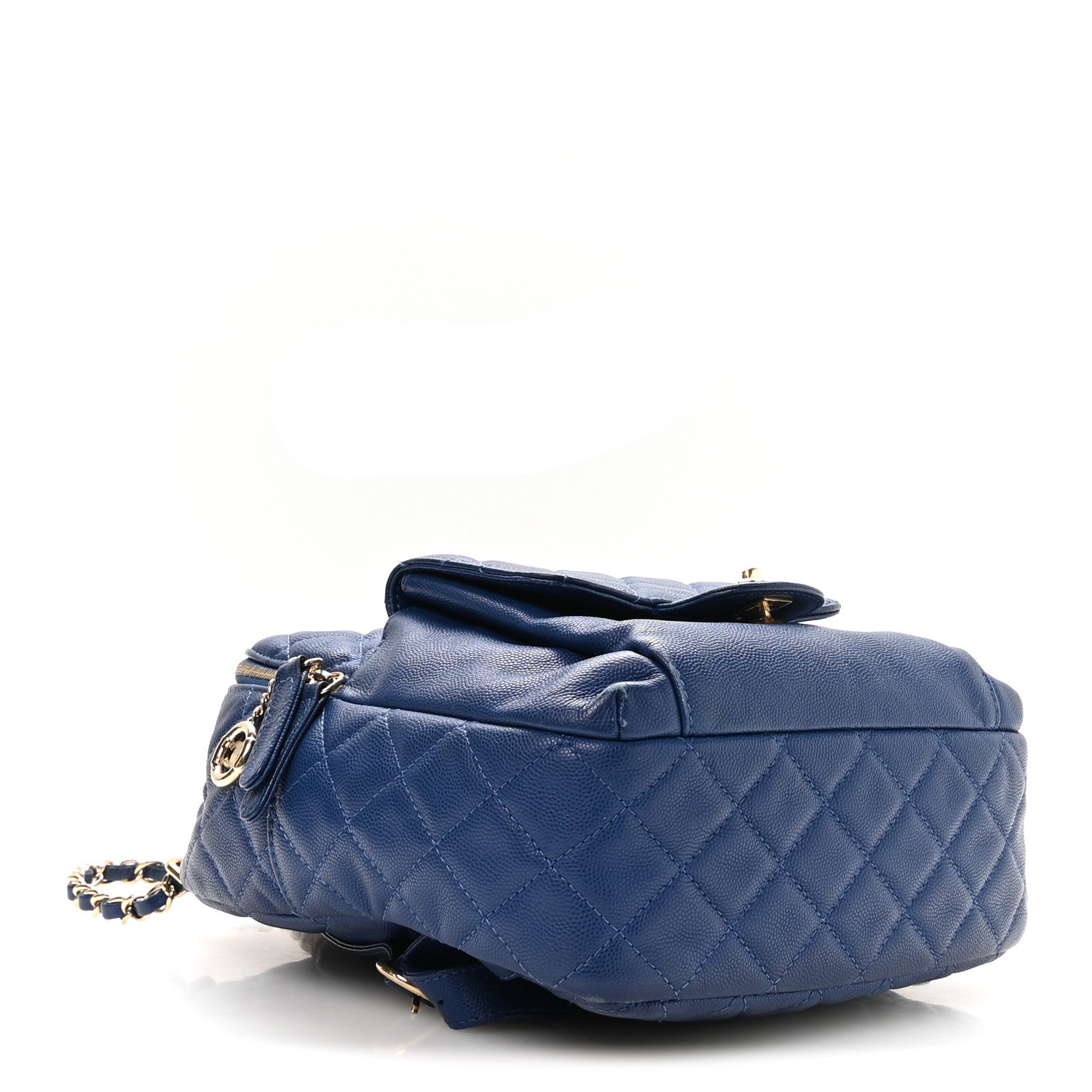 Chanel Caviar Quilted Large CC Day Backpack Blue 4 of 10