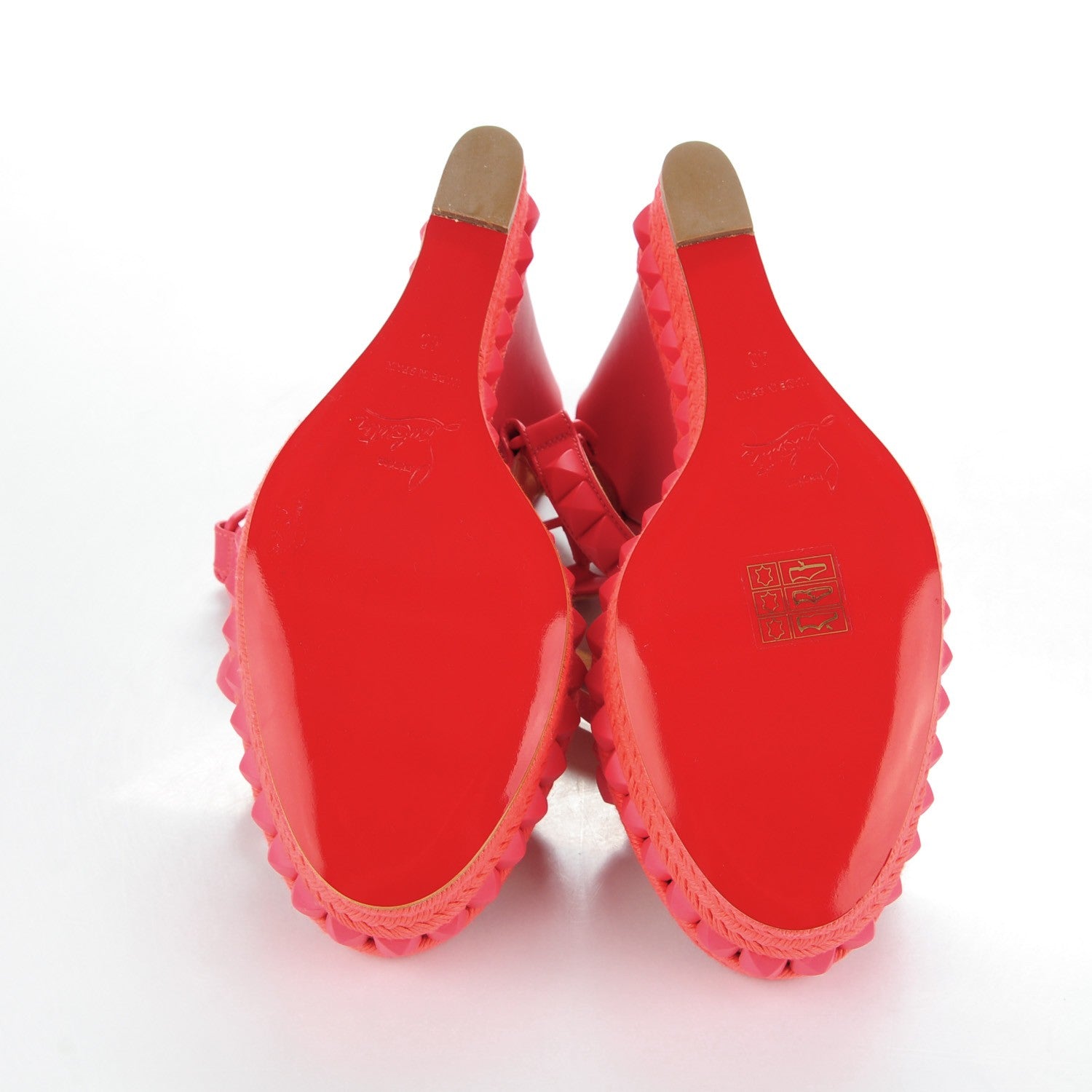 Christian Louboutin Calfskin Rope Cataclou 140 Wedge Sandals 40 Framboisine 5 of 8