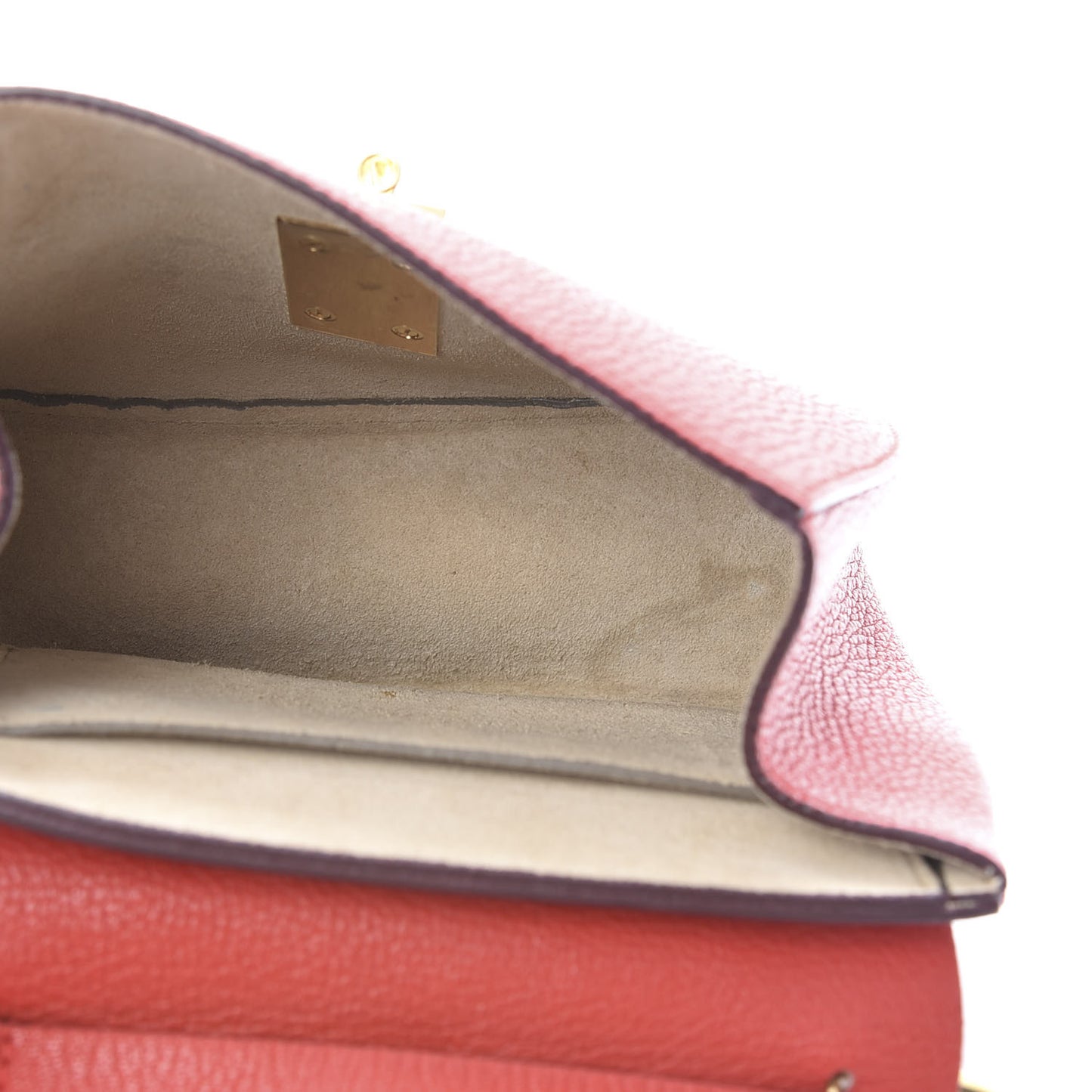 Grained Lambskin Mini Drew Shoulder Bag Plaid Red