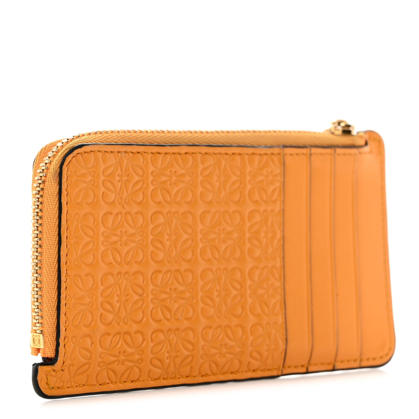 Calfskin Embossed Repeat Coin Card Holder Mandarin