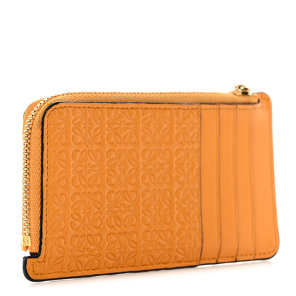Loewe Calfskin Embossed Repeat Coin Card Holder Mandarin 3 of 12