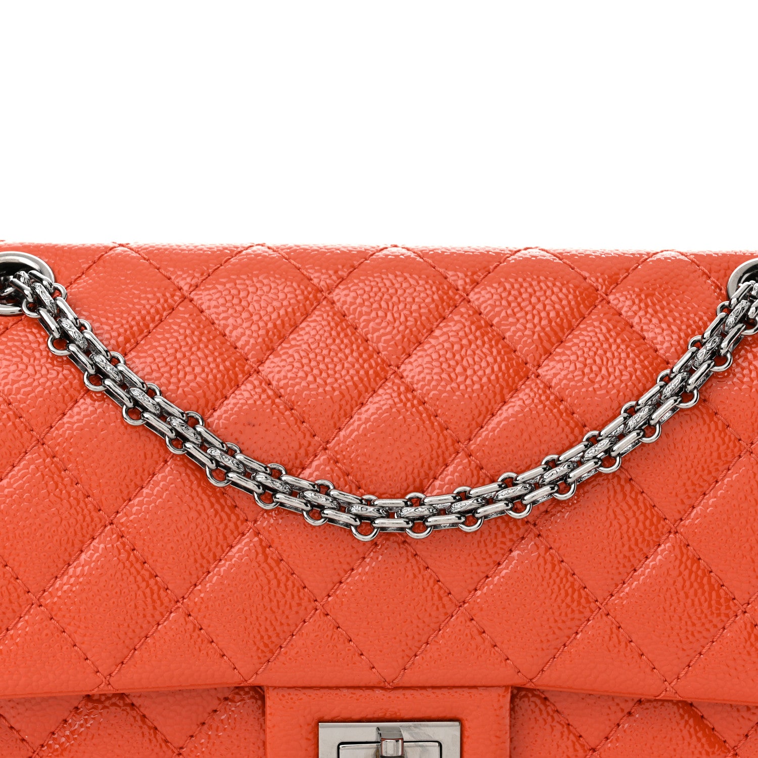 Chanel Patent Caviar Quilted 2.55 Reissue 225 Flap Orange 8 of 13