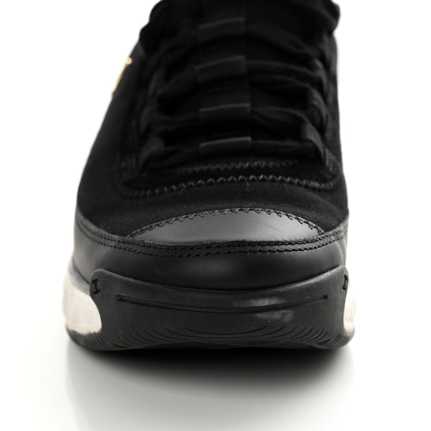 Chanel Velvet Calfskin Mixed Fibers CC Sneakers 37 Black 21 of 23