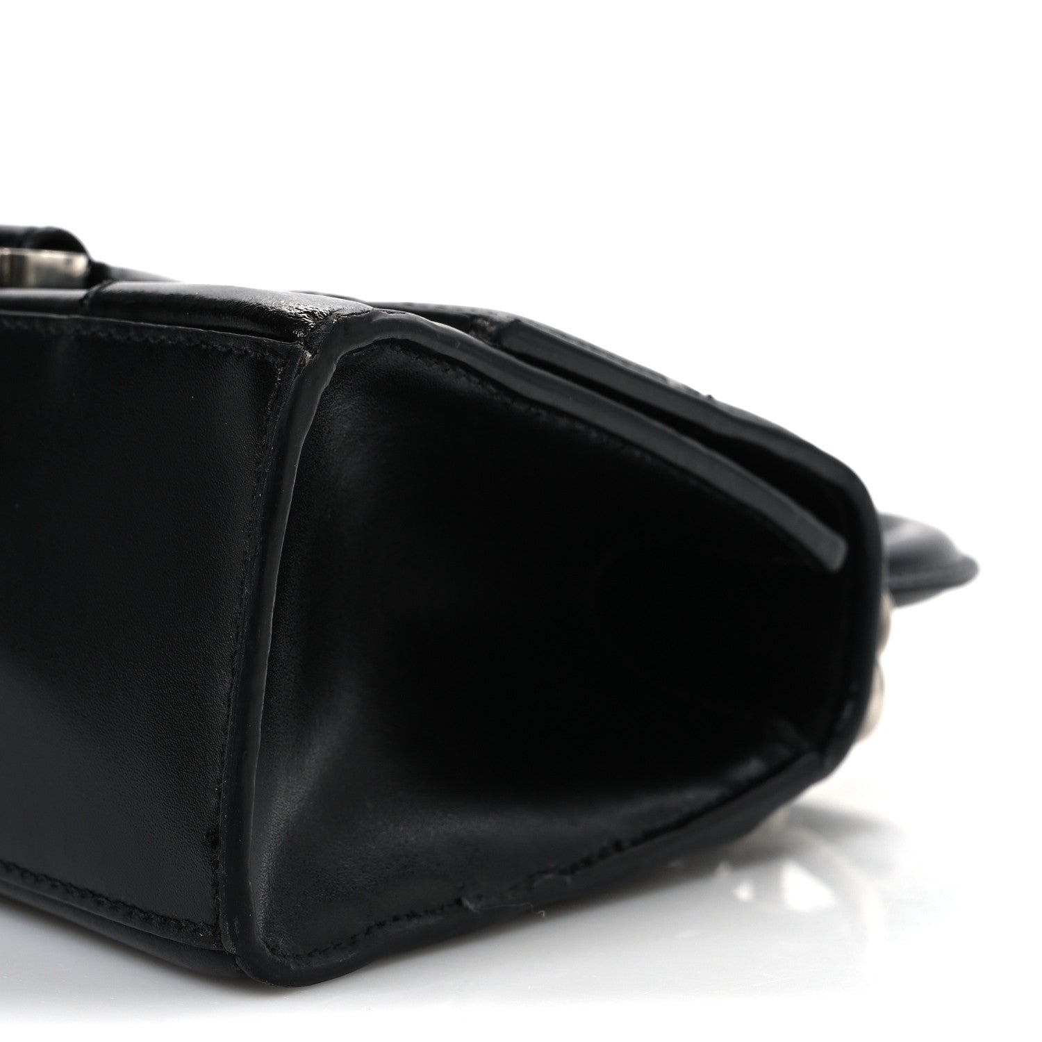 Balenciaga Box Calfskin Graffiti Logo Hourglass Top Handle Bag XS Black Silver 10 of 13