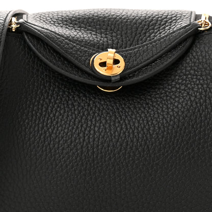 Hermes Taurillon Clemence Mini Lindy 20 Black 8 of 11