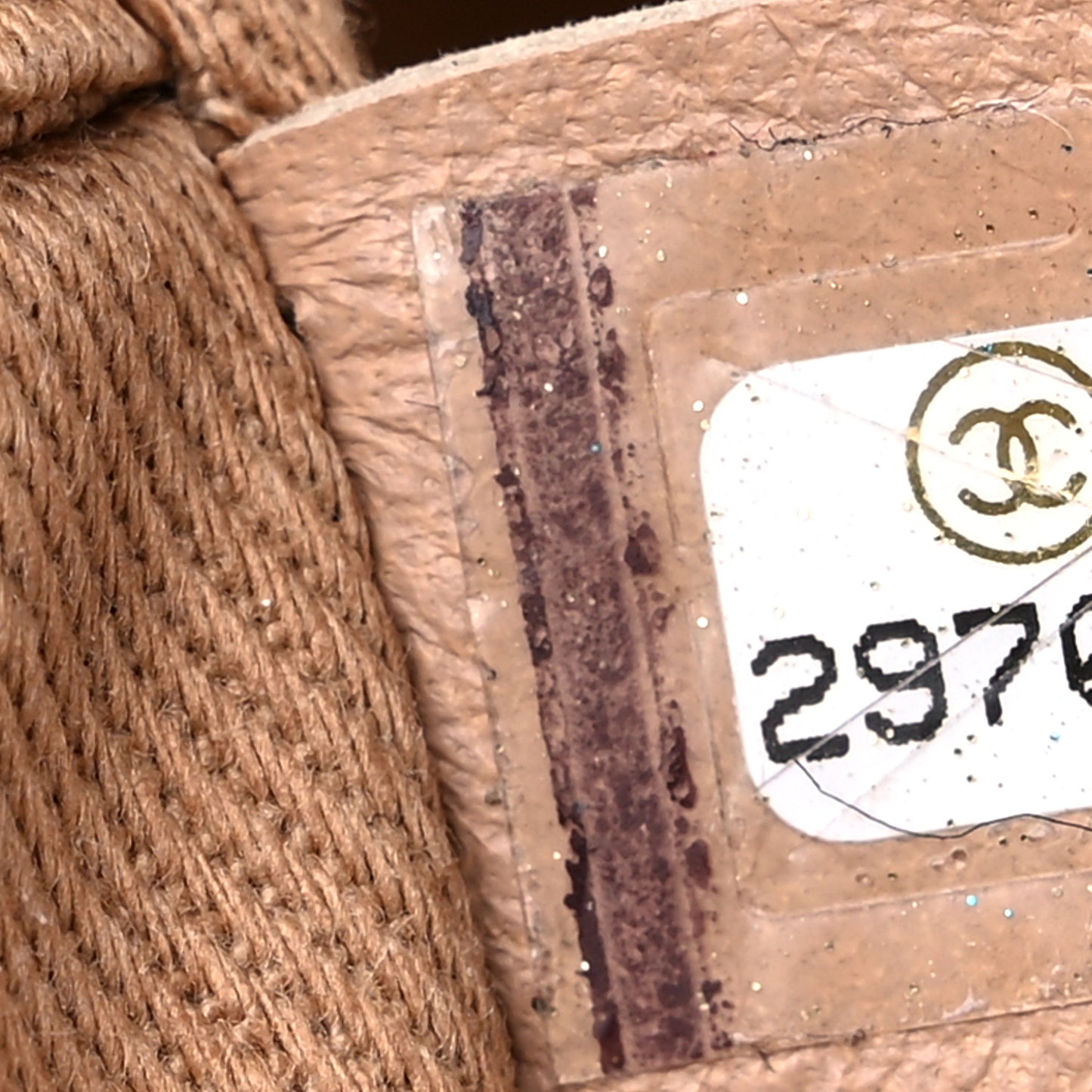 Mixed Fibers Calfskin Striped Small Deauville Tote Beige