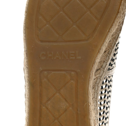 Chanel Mesh Grosgrain CC Espadrilles 37 Beige Black 6 of 10