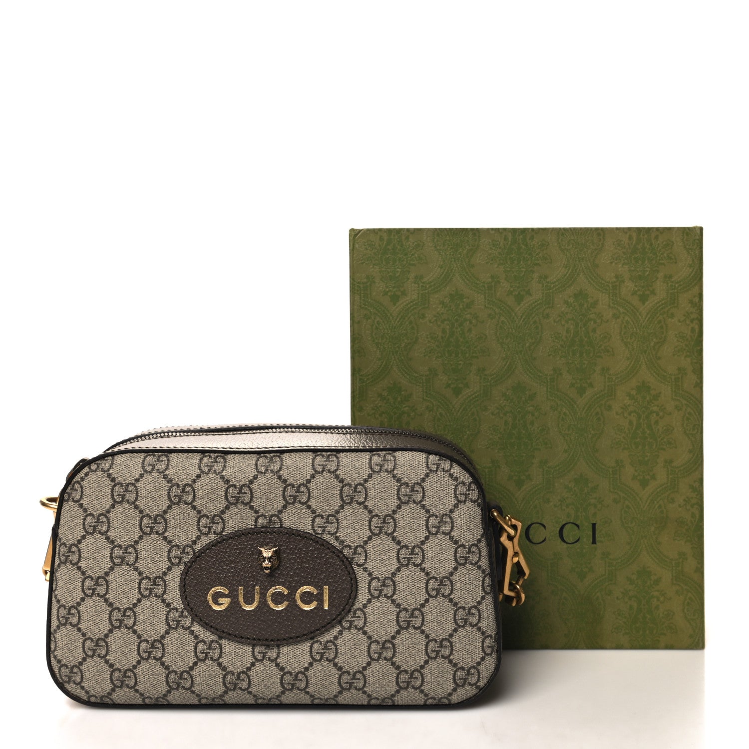 Gucci GG Supreme Monogram Web Neo Vintage Shoulder Bag Beige New Acero Crop 11 of 11