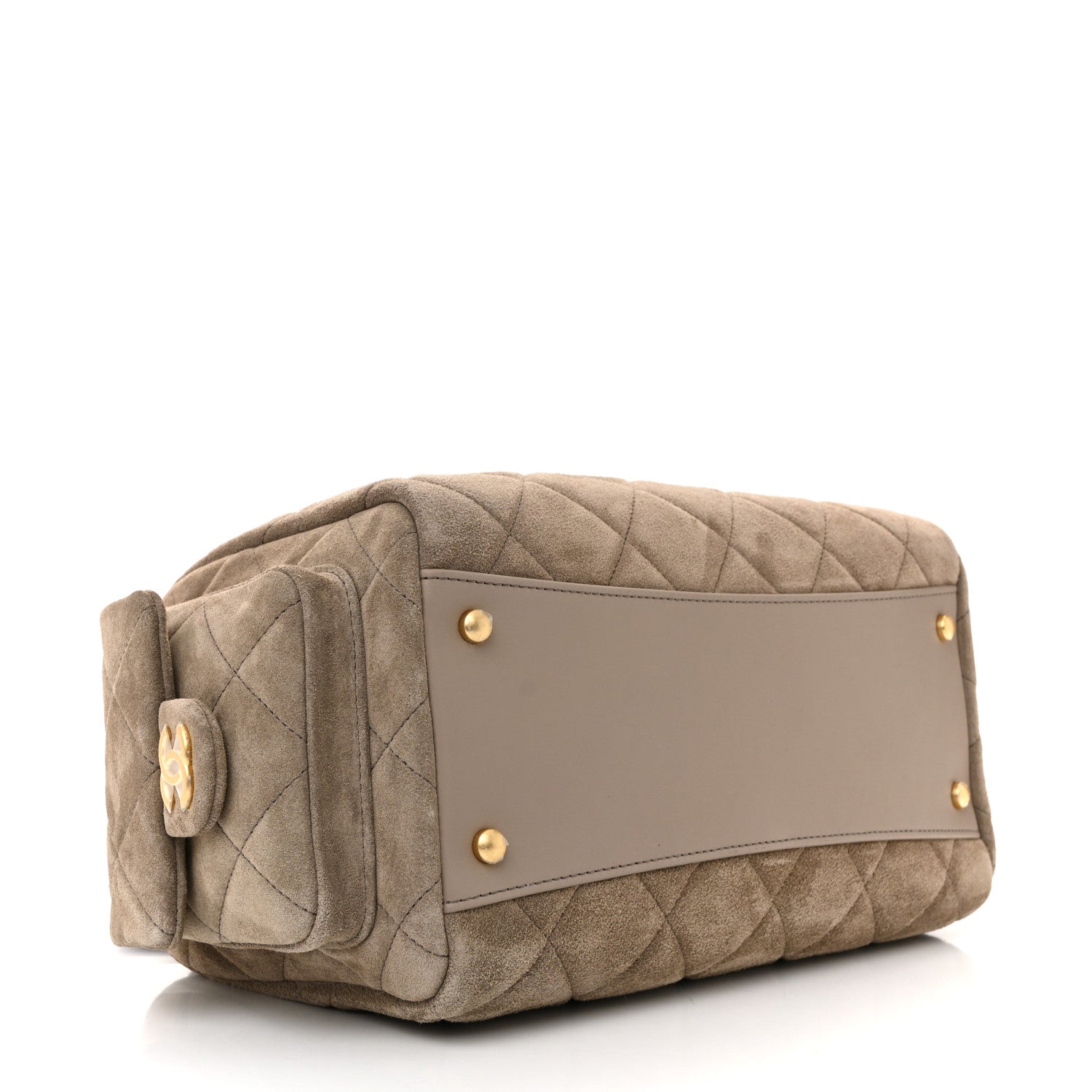 Chanel Suede Quilted Chanel 25 Bowling Bag Dark Grey 4 of 10