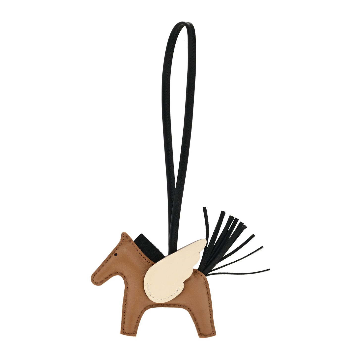 Milo Lambskin Grigri Rodeo Pegase Horse Bag Charm PM Chai Black Nata