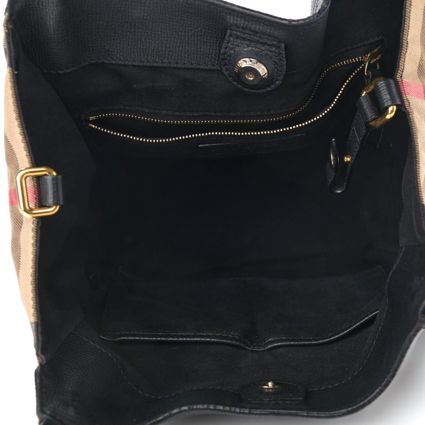 Grainy Calfskin House Check Small Canterbury Black
