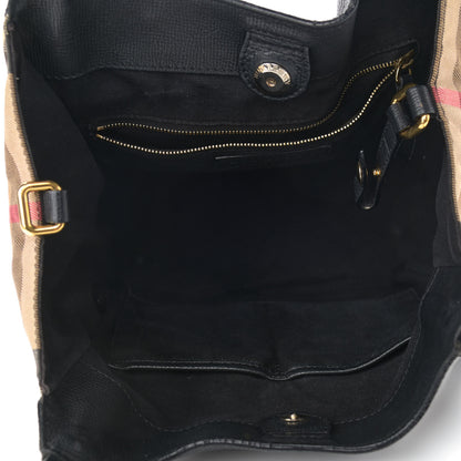 Burberry Grainy Calfskin House Check Small Canterbury Black 5 of 12