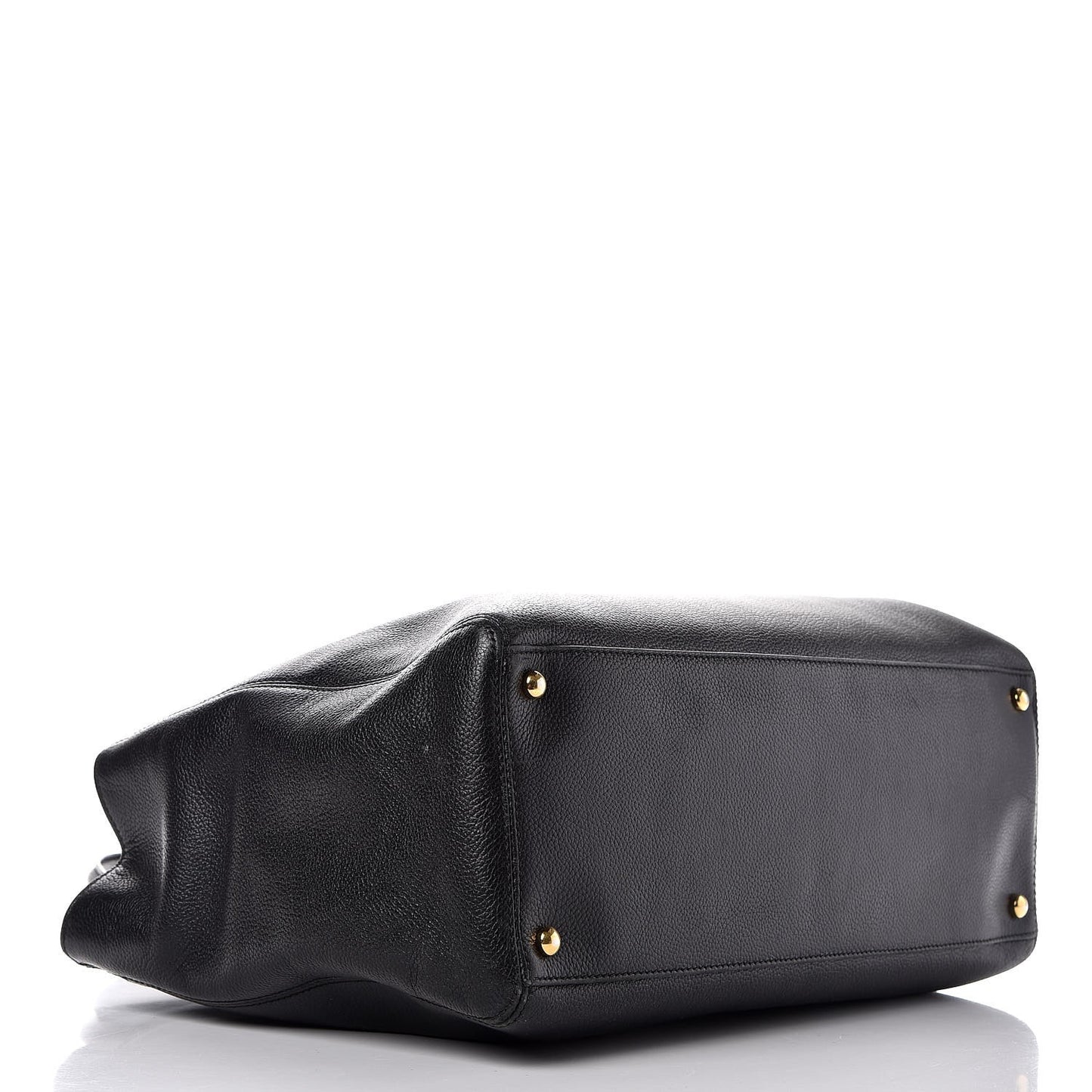 Calfskin Cerf Executive Shopper Tote Black