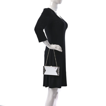 Judith Leiber Mirrored Box Clutch Black Silver 2 of 9