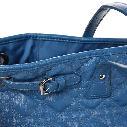 Christian Dior Coated Canvas Cannage Medium Panarea Tote Cobalt Blue 13 of 20