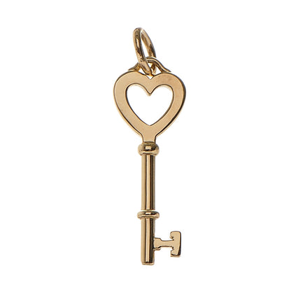 Tiffany 18K Yellow Gold Mini Heart Key Pendant 1 of 3