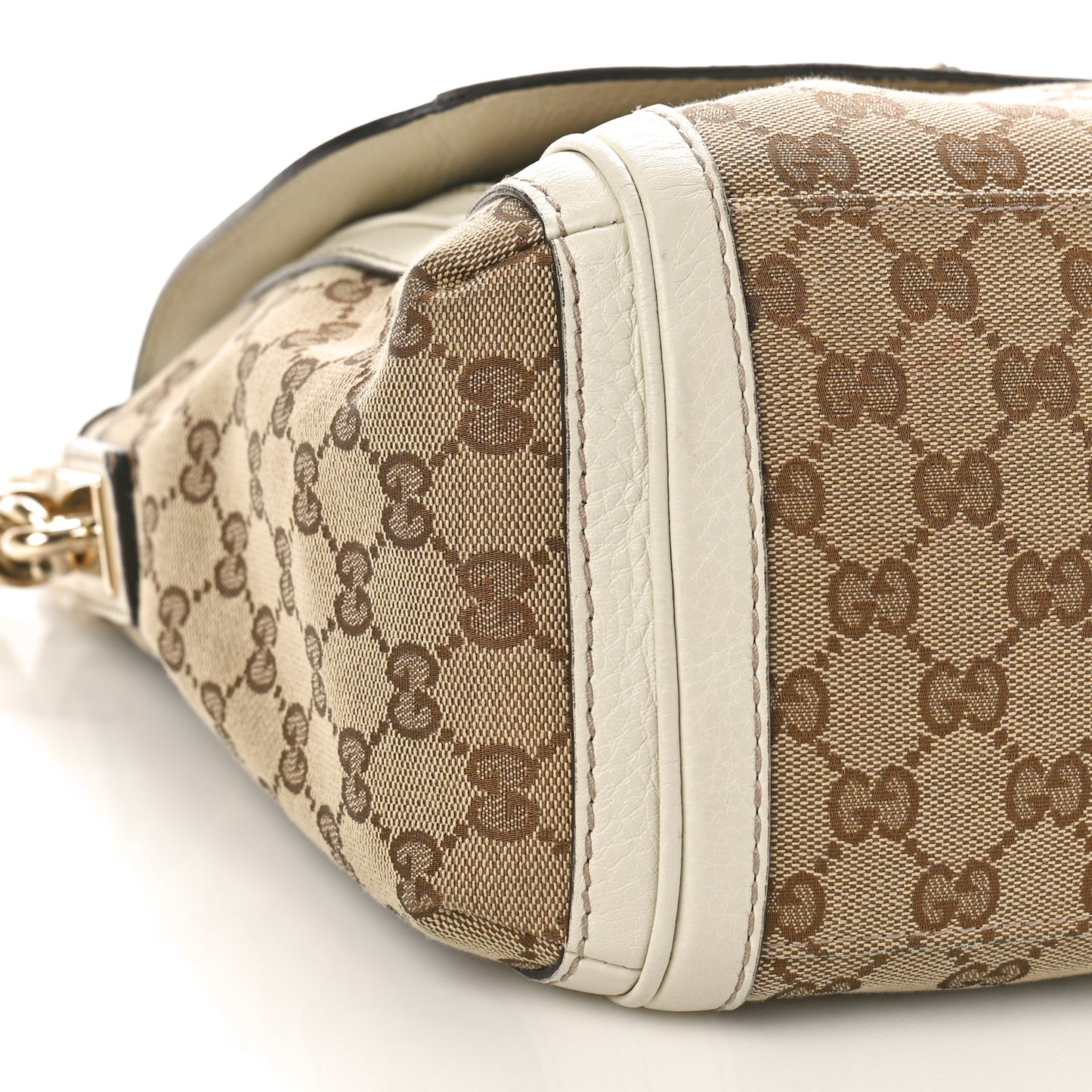 Monogram Calfskin Medium Bella Flap Bag Off White