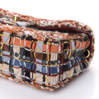 Chanel Tweed Quilted Mini Rectangular Flap Blue Orange Navy Beige 7 of 11