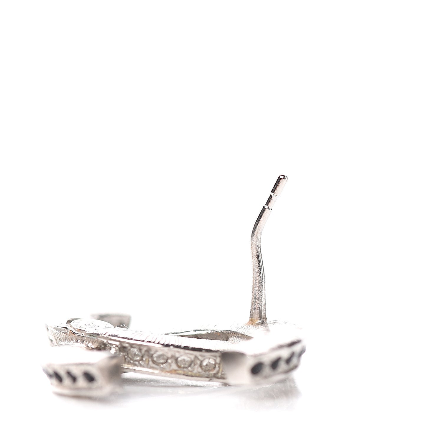 Baguette Crystal CC Earrings Silver