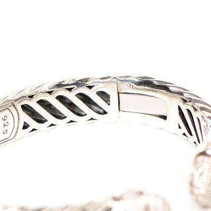 David Yurman Sterling Silver Diamond 5mm Sculpted Cable Bracelet 4 of 5