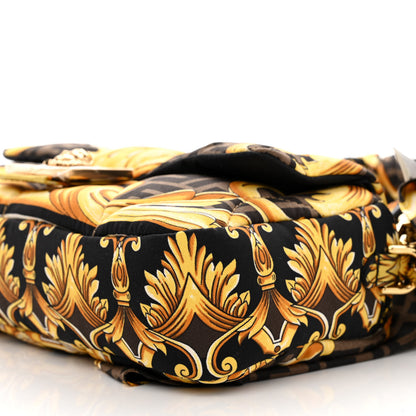 Fendi X VERSACE Silk Fendace FF Baroque Quilted Scarf Baguette Black Gold 9 of 9
