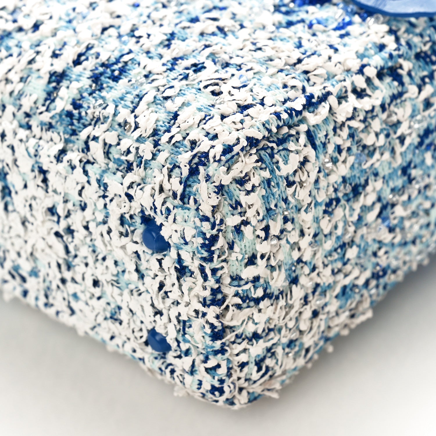 Christian Dior Knit Beaded Chong Hyun Ha Art Mini Lady Dior Blue