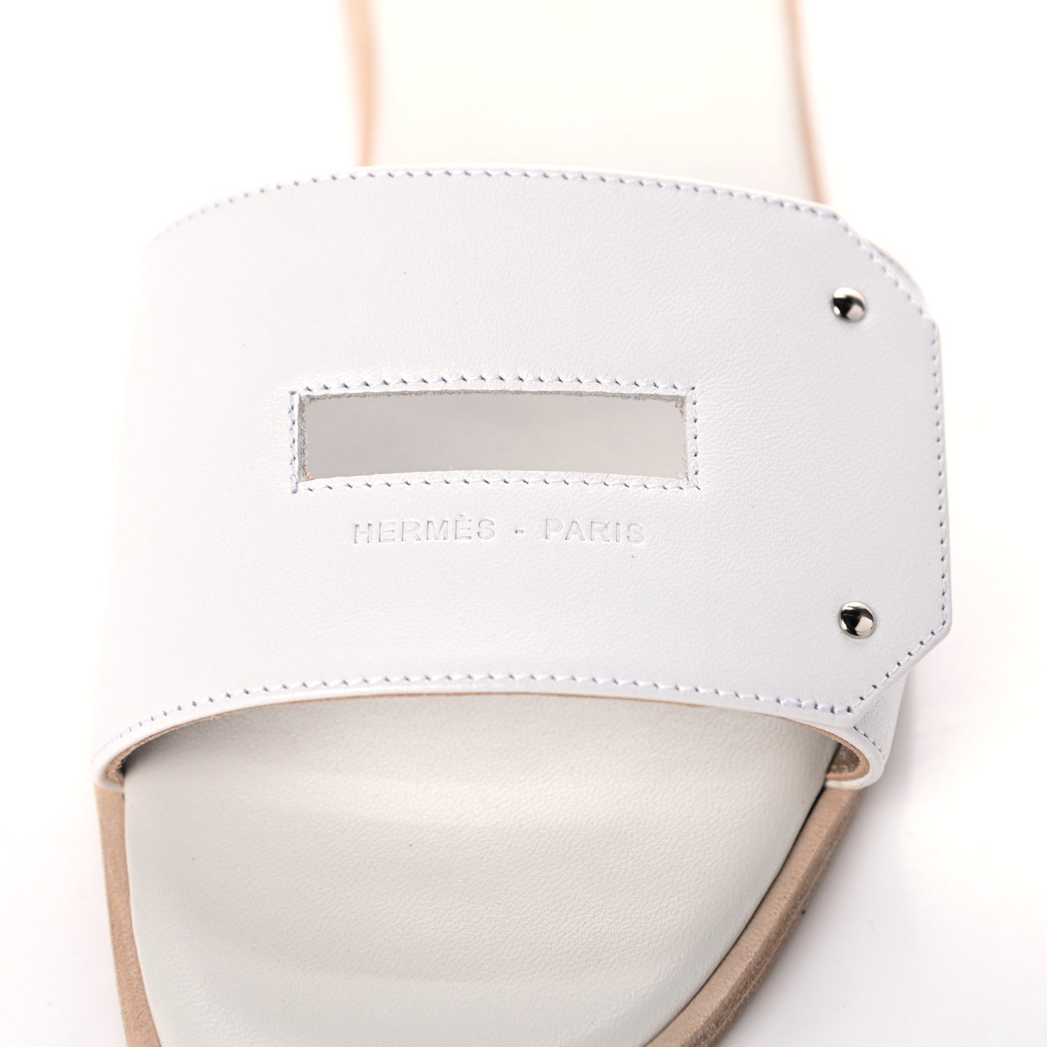 Hermes Calfskin View Sandals 37 White 10 of 12