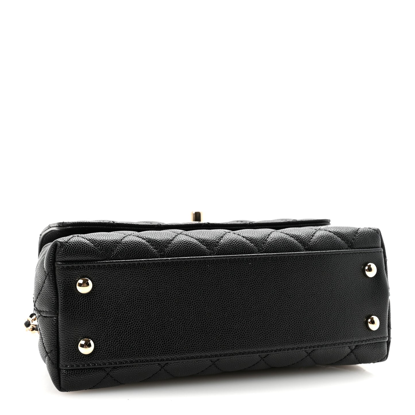 Caviar Quilted Mini Coco Handle Flap Black