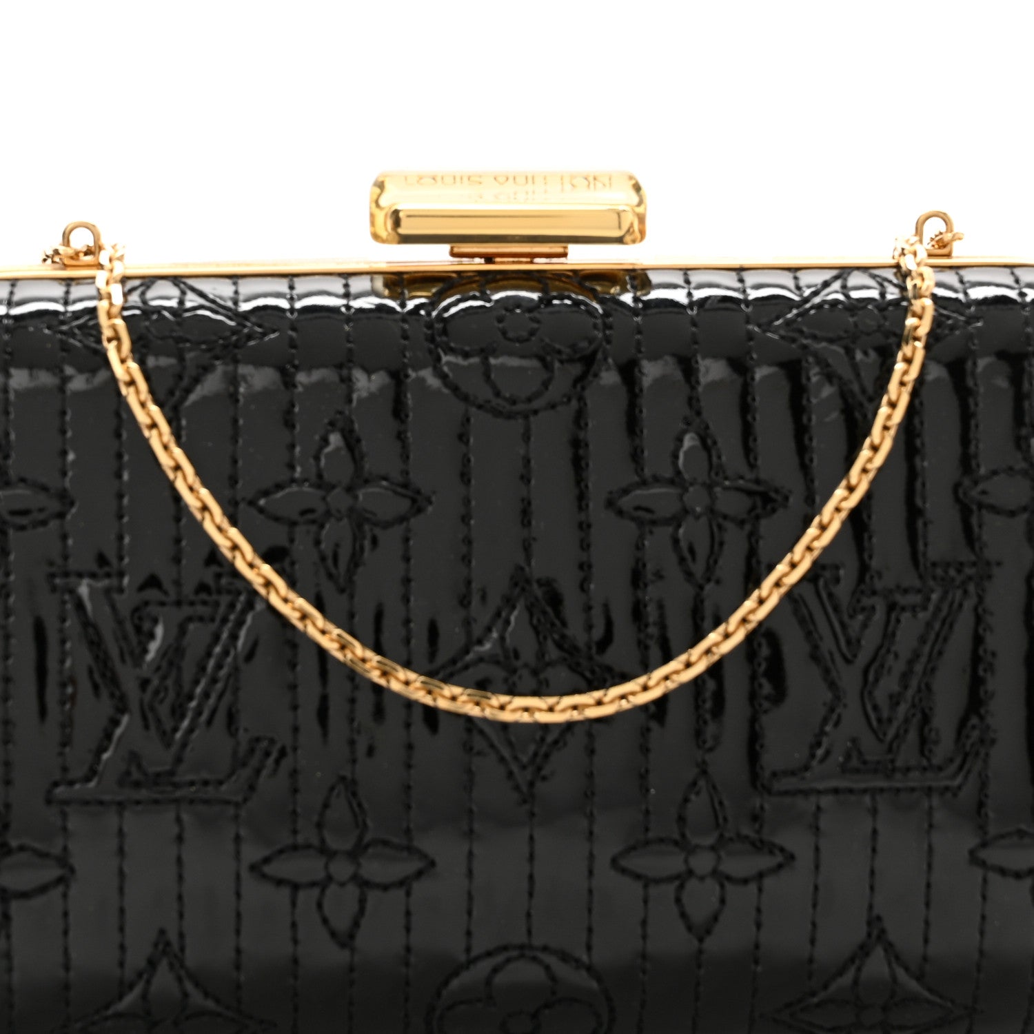 Louis Vuitton Vernis Monogram Motard Minaudiere Clutch Black 7 of 9