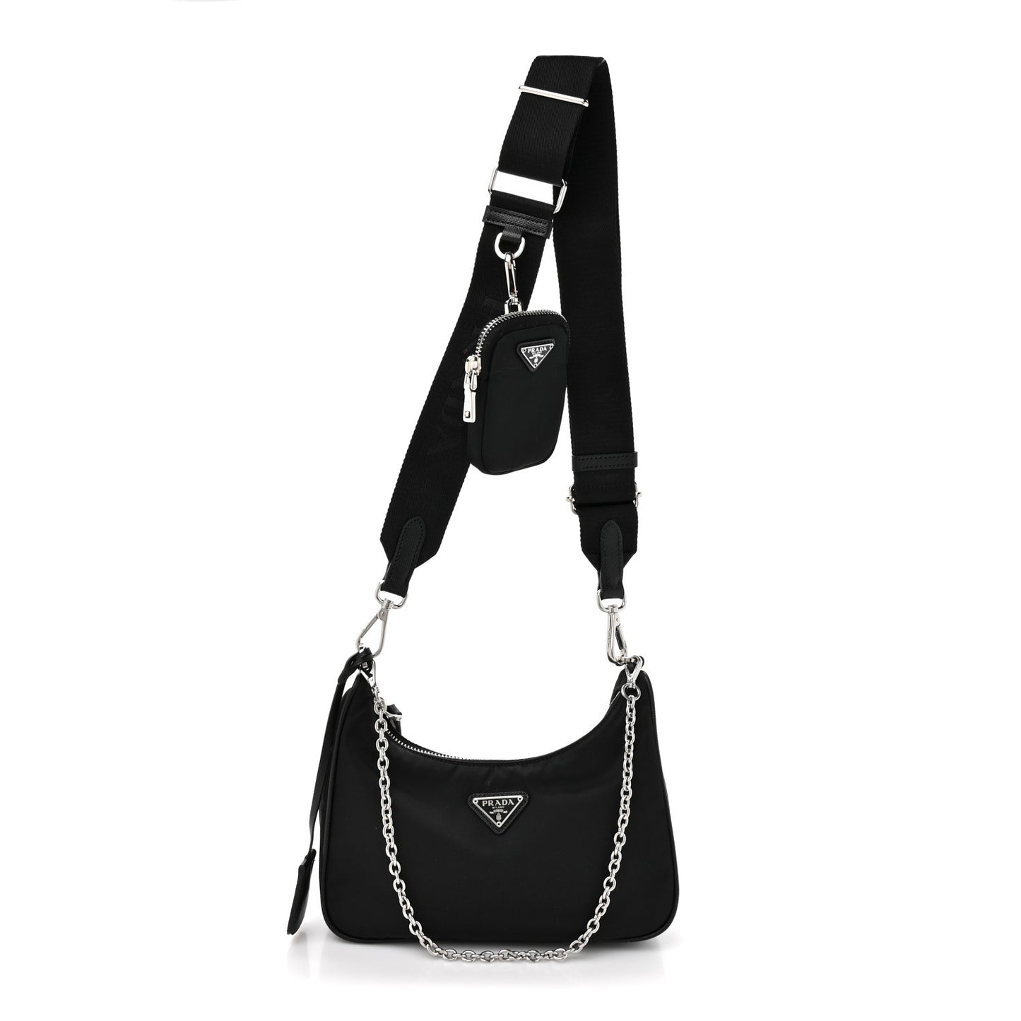 Re-Nylon Saffiano Re-Edition 2005 Shoulder Bag Black