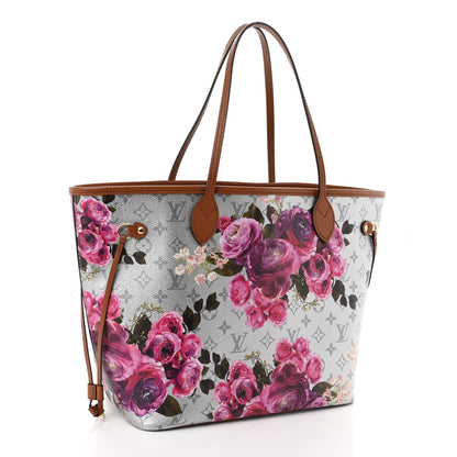 Louis Vuitton Metallic Monogram LV Garden Neverfull MM Silver 3 of 9