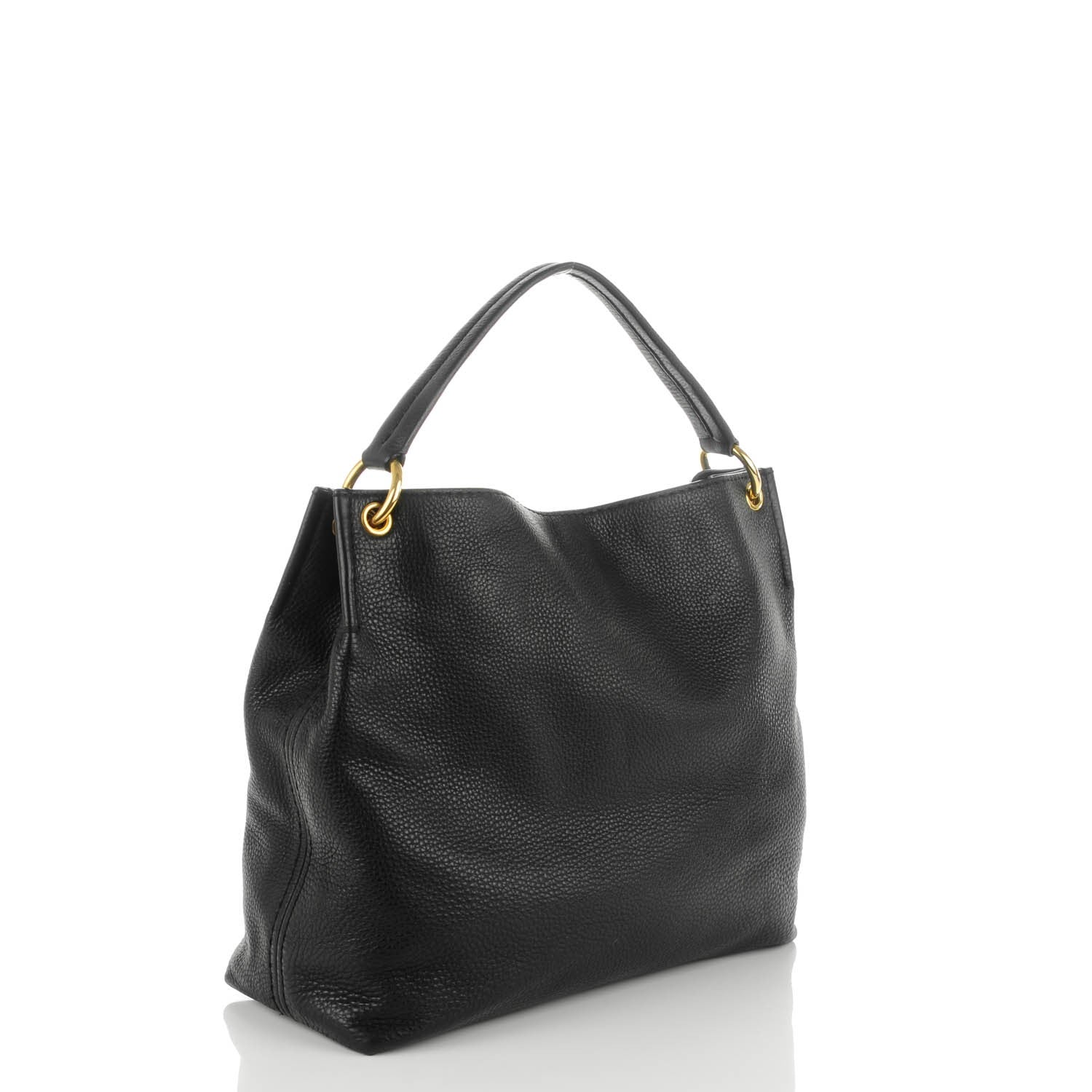 Prada Vitello Daino Logo Hobo Nero Black 3 of 9