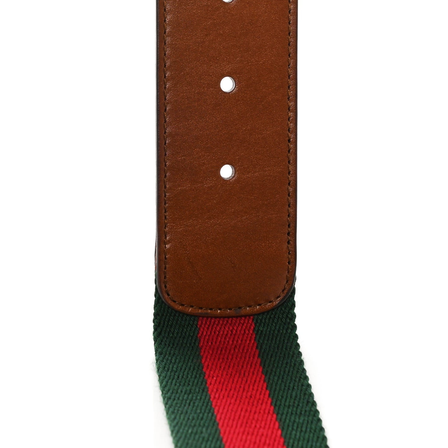 Nylon Calfskin Double G Web 40mm Belt 90 36 Green Red Cuir
