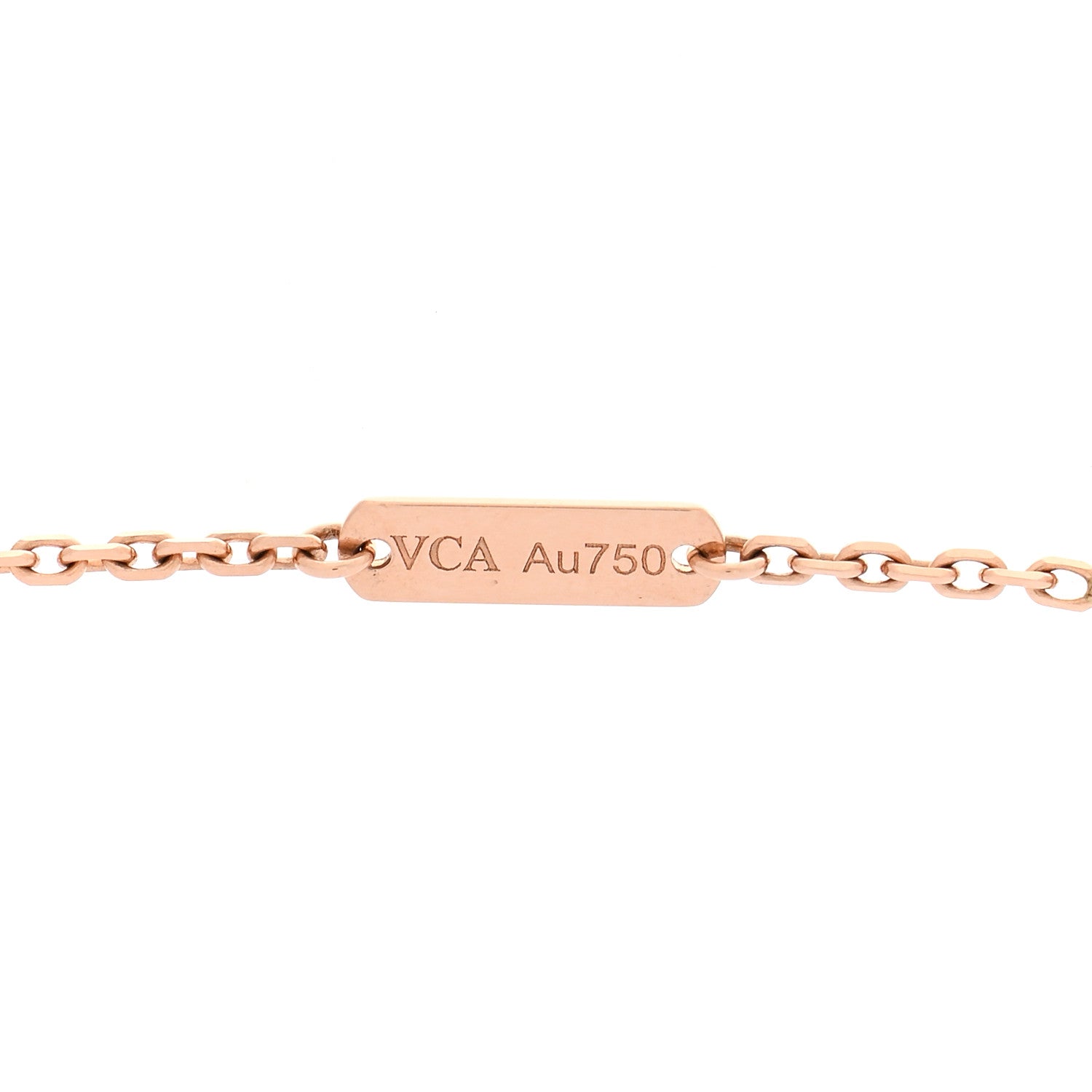 Van Cleef & Arpels 18K Rose Gold Diamond Rhodonite Vintage Alhambra Pendant Necklace 5 of 7