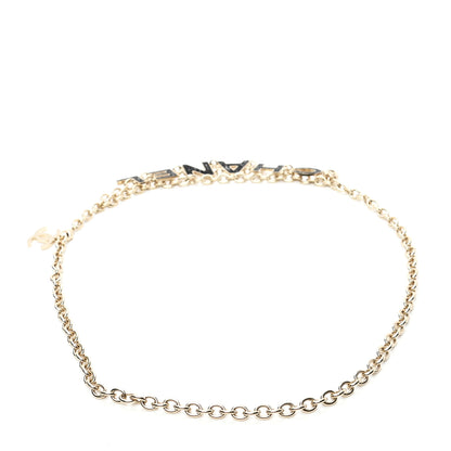 Chanel Crystal Logo Chain Belt Gold Black 2 of 3