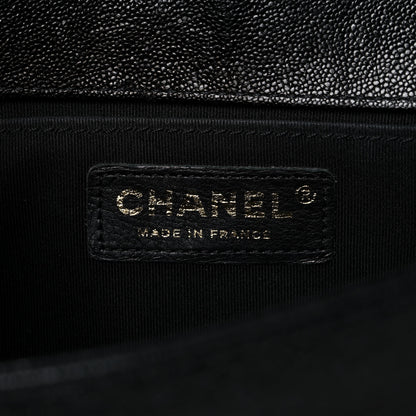 Chanel Caviar Chevron Quilted Medium Boy Flap Black 6 of 12