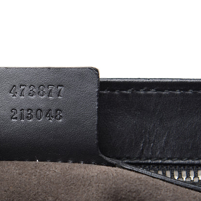Gucci Guccissima Signature Single Buckle Flap Messenger Bag Black 6 of 14