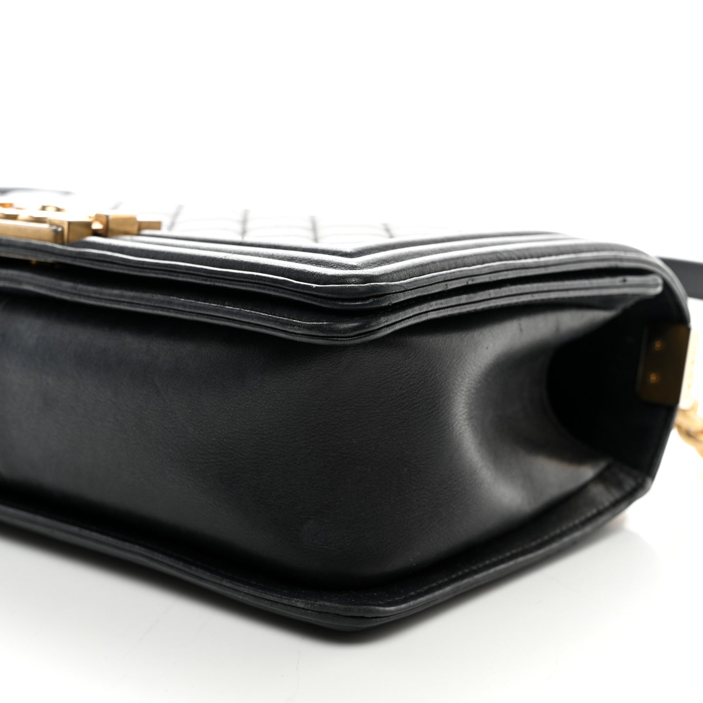 Calfskin Quilted Medium Boy Flap Black